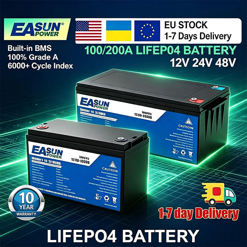 Grid Tie Inverter Limiter 2000W - EASUN POWER LiFePO4 배터리 100Ah 200Ah