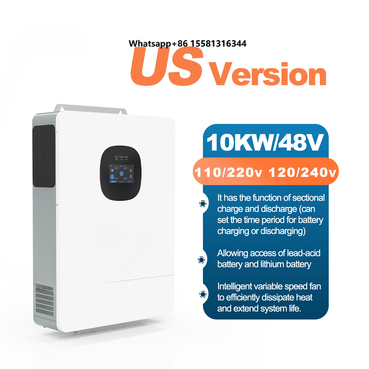 Split Phase Inverter 10Kw 110V 220V - UNC 10kW 10kVA 110V/220V 51.2V/48V 하이브리드